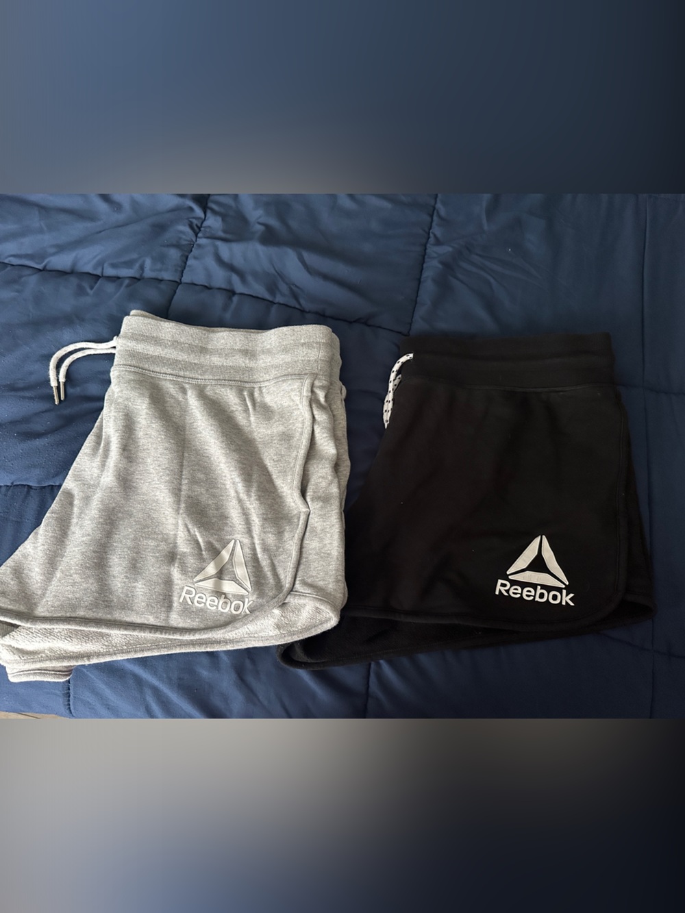 2 pair deal! Reebok Gray and Black Athletic Sweat Shorts Duo